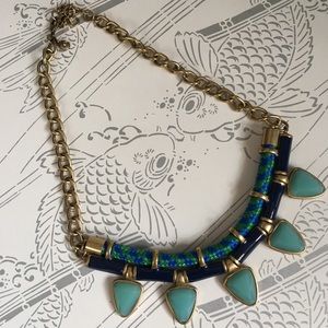 COPY - J. Crew Necklace with chain, rope and green stones